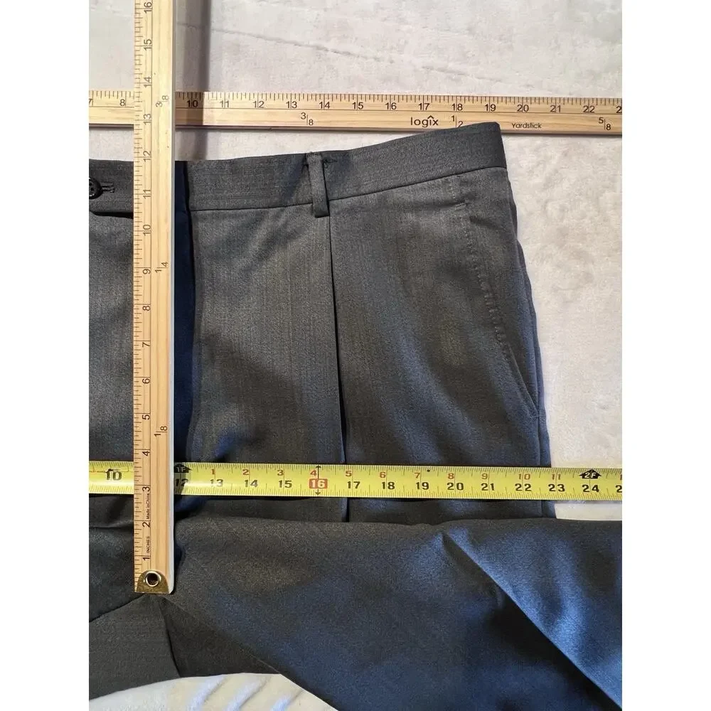 Hart Schaffner Marx 44-46L 38x29 Steel Gray Blue Traditional Suit USA